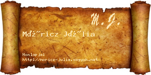 Móricz Júlia névjegykártya